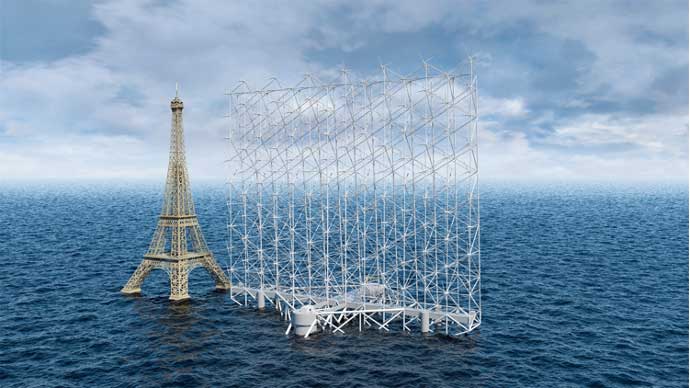 [Wind Catching Systems in Yanko Design] this 40-MW floating wind turbine features a mega-array of smaller rotors